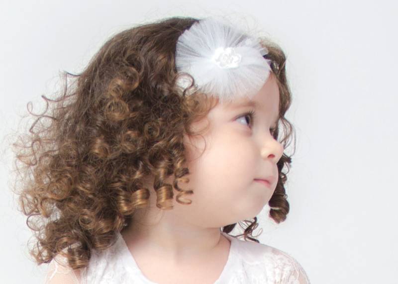 Weißem Tüll Blume Stirnband Für Baby Mädchen - Und Blumen Haarband Weiße von ColoresForYou