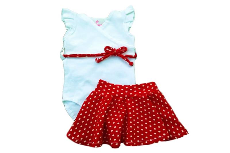 Weißer Body Und Red Polka Dot Rock - Kleidung Set Für Baby Mädchen 0-18 Monate Bekleidung Baby-Dusche-Geschenk-Idee von ColoresForYou