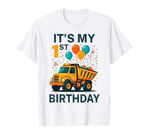 It's My 1st Birthday Muldenkipper Lustiger Geburtstag Kinder Jungen T-Shirt It's My 1st Birthday Muldenkipper Lustiger Geburtstag Kinder Jungen T-Shirt von Colorful Birthday Truck Party Apparel for Toddlers