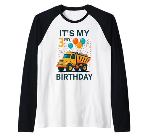 It's My 3rd Birthday Muldenkipper Lustiger Geburtstag Kinder Jungen Raglan It's My 3rd Birthday Muldenkipper Lustiger Geburtstag Kinder Jungen Raglan von Colorful Birthday Truck Party Apparel for Toddlers