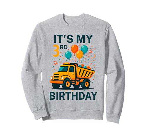 It's My 3rd Birthday Muldenkipper Lustiger Geburtstag Kinder Jungen Sweatshirt von Colorful Birthday Truck Party Apparel for Toddlers