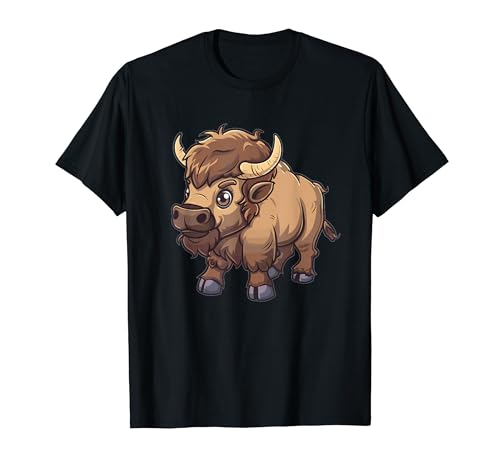 Süßer Bison I Bison für Kinder T-Shirt von Colorful Bison Art I Cartoon Bison I Buffalo