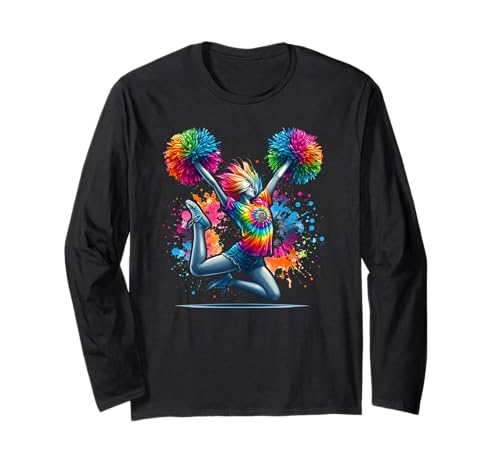 Tie Dye Cheerleader Pom Poms Cheerleading Cheer Girls Outfit Langarmshirt Tie Dye Cheerleader Pom Poms Cheerleading Cheer Girls Outfit Langarmshirt von Colorful Cheerleading Costume Gifts