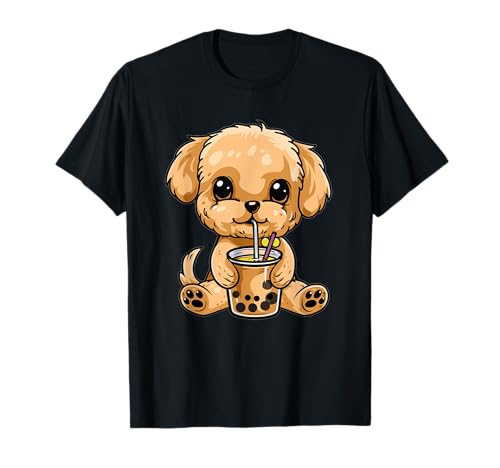 Niedlicher Hund mit Bubble Tea I Kids Dog T-Shirt von Colorful Dog Art I Bubble Tea Dog