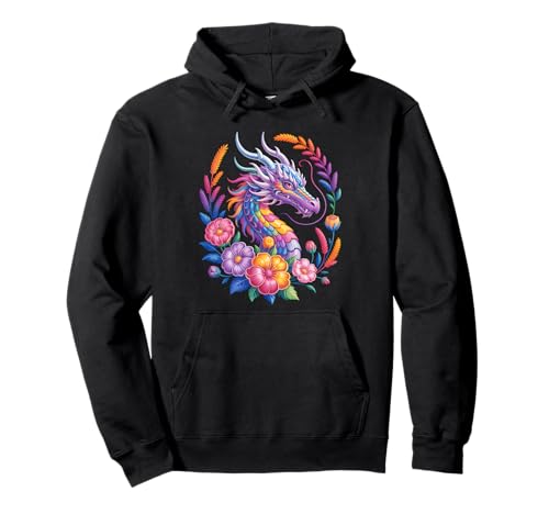 Aquarell Drachen Blumen Schöne Kunst Bunt Damen Herren Pullover Hoodie Aquarell Drachen Blumen Schöne Kunst Bunt Damen Herren Pullover Hoodie von Colorful Dragon Flowers Clothing For Kids Girls