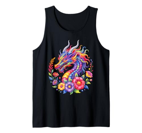 Drachenblumen Buntes Aquarell Schöne Kunst Damen Herren Tank Top Drachenblumen Buntes Aquarell Schöne Kunst Damen Herren Tank Top von Colorful Dragon Flowers Clothing For Kids Girls