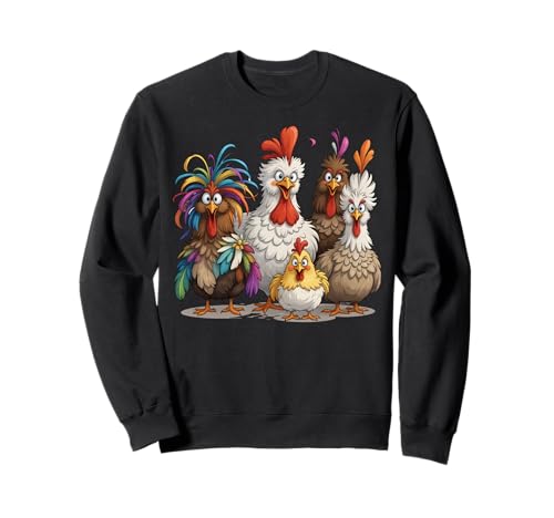 Lustige Hühnerkunst, verrückte Hühnerfamilie für Männer, Frauen, Kinder Sweatshirt von Colorful Funny Chicken Art Tees