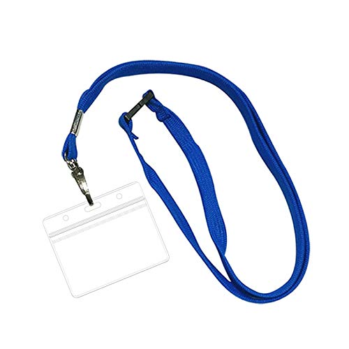 Colorful Soft Sleeves Kartenhüllen Schutzhüllen, 4 x 3 inch, mit Lanyard Card Protector Kartenhalter für Ausweise Namensschilder Werksausweise Karten im EC-Kartenformat (5, Blau) von Colorful Home Tool