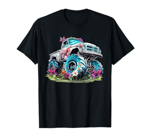 Monstertruck mit Blumen I Kinder Monster Truck T-Shirt von Colorful Monster Truck Art