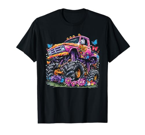 Monstertruck mit Blumen I Kinder Monster Truck T-Shirt von Colorful Monster Truck Art