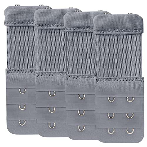 COLORFUL 4PCS BH Verlängerung Bra Extender Erweiterung Extension Damen Elastic Extender, 2 Hook 3 Rows Bra Extender Bra Band (Gray, One Size) von Colorful Outdoor