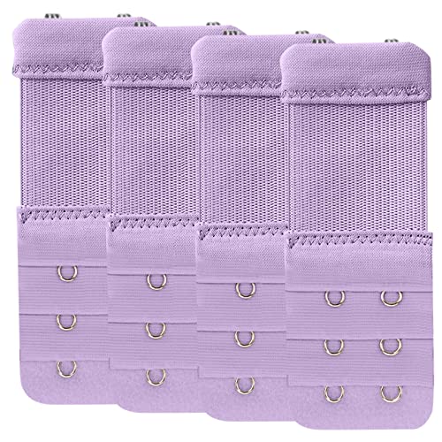 COLORFUL 4PCS BH Verlängerung Bra Extender Erweiterung Extension Damen Elastic Extender, 2 Hook 3 Rows Bra Extender Bra Band (Purple, One Size) von Colorful Outdoor