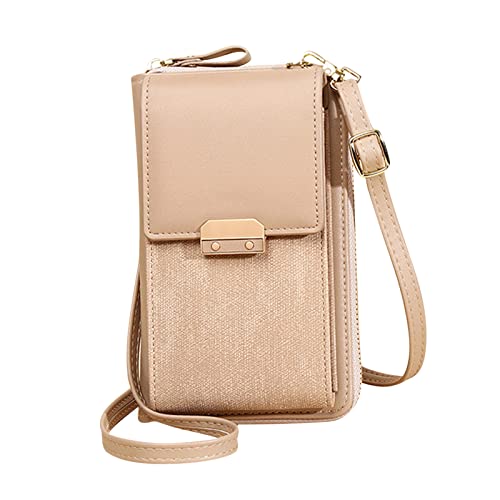 Colorful Outdoor Colorful Damen Leder Crossbody Bag, Mode Umhängetasche Geldbörsen und Handtaschen Reißverschluss Schulter Messenger Bags für Reisen, Einkaufen (Beige) von Colorful Outdoor