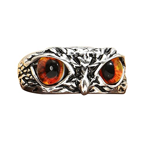 Colorful Einstellbar Eule Tail Ring Blaue Augen Owl Fingerring Owl Multicolor Retro Eye Ring für Herren Damen (Braun) von Colorful Outdoor