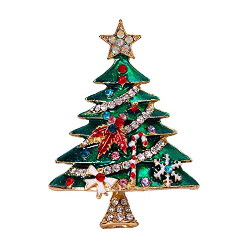 Colorful Outdoor Neuheit Uniques Weihnachtsbaum Broschen Korsage, Funkelnd Strass Brooch Glocke Stiefel Geschenk Schmuck Dekoration Anhänger for Herren Damen Kinder Green von Colorful Outdoor