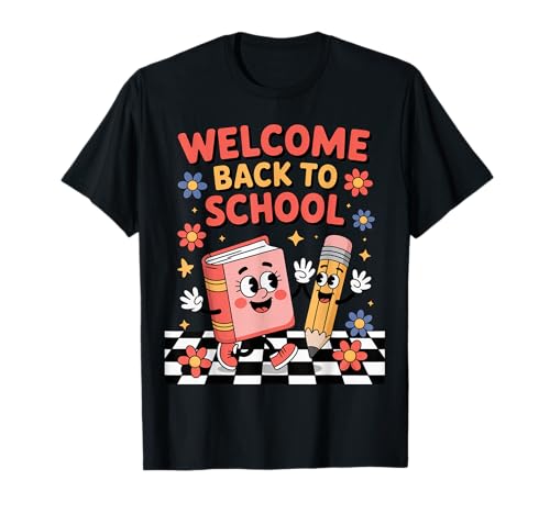 Welcome Back to School Cute Book Pencil Happy First Day Kids T-Shirt Welcome Back to School Cute Book Pencil Happy First Day Kids T-Shirt von Colorful School Welcome Kids Book Pencil Design