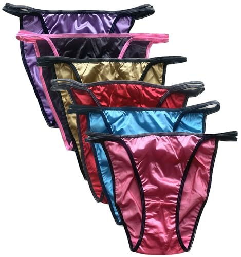 Colorful Star 6 Pack Damen Sexy Satin String Bikini Unterwäsche Glanz Glatte Unterwäsche - - Large Colorful Star 6 Pack Damen Sexy Satin String Bikini Unterwäsche Glanz Glatte Unterwäsche - - Large von Colorful Star