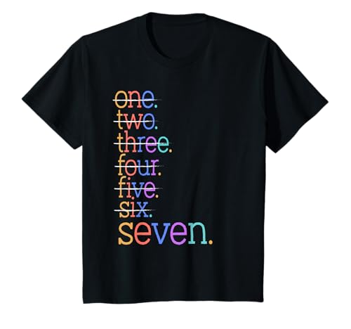 Kinder Seven Crossed Out 7th Birthday Design 7-Year-Old T-Shirt Kinder Seven Crossed Out 7th Birthday Design 7-Year-Old T-Shirt von Colorful Strike-Through 7th Birthday Design