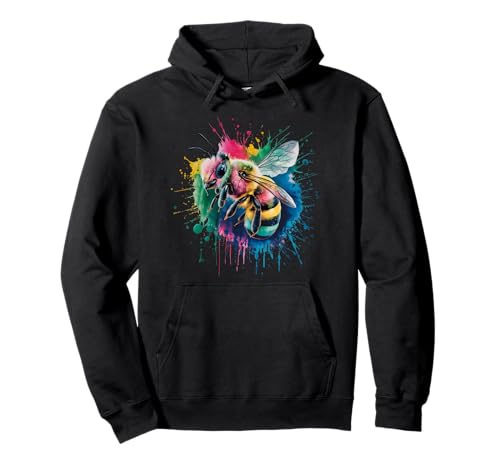 Biene Herren Damen Bunte Aquarell Biene Pullover Hoodie von Colorful Watercolor Animal Designs