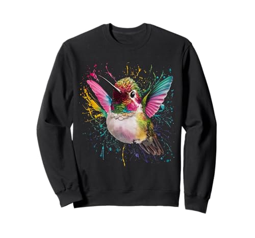 Kolibri Herren Damen Bunt Aquarell Kolibri Sweatshirt von Colorful Watercolor Animal Designs