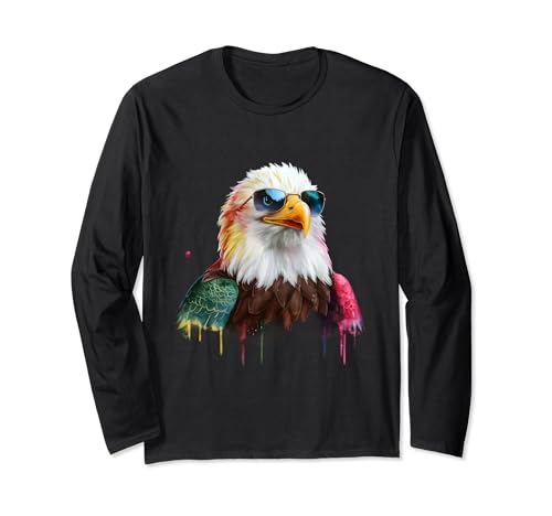 Weißkopfseeadler Herren Frau Bunt Aquarell Weißkopfseeadler Langarmshirt von Colorful Watercolor Animal Designs