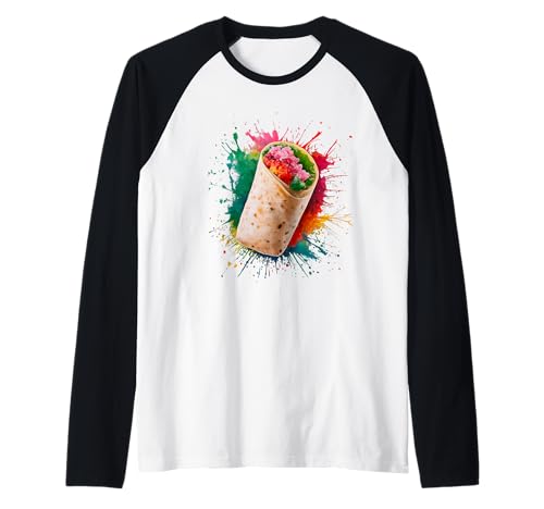 Burrito Herren Damen Bunt Aquarell Burrito Raglan Burrito Herren Damen Bunt Aquarell Burrito Raglan von Colorful Watercolor Men Women Burrito