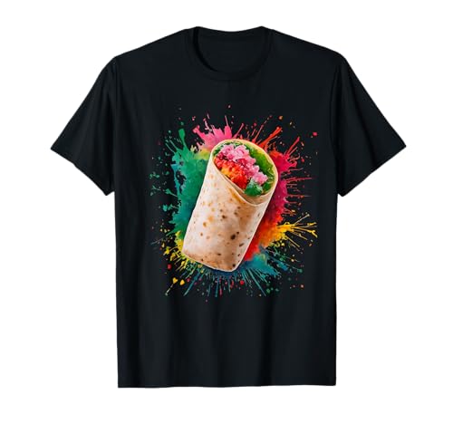 Burrito Herren Damen Bunt Aquarell Burrito T-Shirt Burrito Herren Damen Bunt Aquarell Burrito T-Shirt von Colorful Watercolor Men Women Burrito