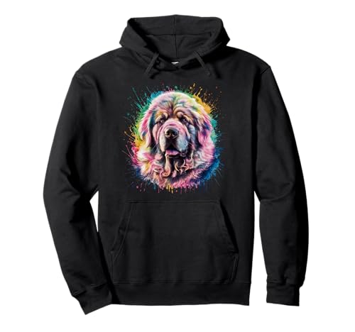 Herren Damen Bunt Aquarell Neufundland Pullover Hoodie von Colorful Watercolor Newfoundland Newfie Dog