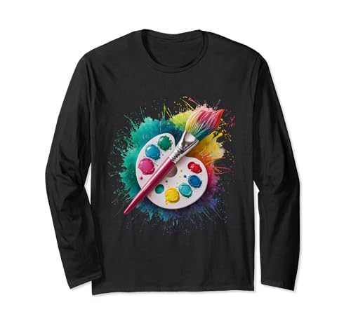 Malen Sie Männer Frau Buntes Aquarell Langarmshirt Malen Sie Männer Frau Buntes Aquarell Langarmshirt von Colorful Watercolor Painter Painting Artist Art