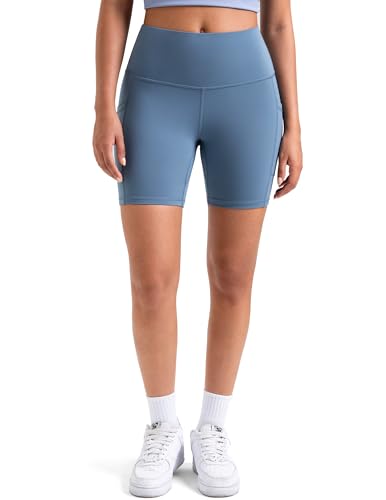 Colorfulkoala Damen Biker-Shorts mit hoher Taille, mit Taschen, 15,2 cm Schrittlänge, Workout- & Yoga-Hose, stahlblau, X-Klein Colorfulkoala Damen Biker-Shorts mit hoher Taille, mit Taschen, 15,2 cm Schrittlänge, Workout- & Yoga-Hose, stahlblau, X-Klein von Colorfulkoala