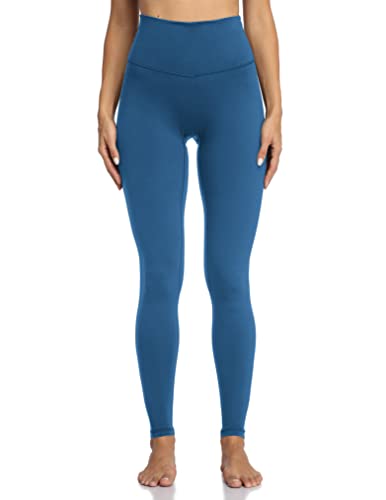 Colorfulkoala Damen Leggings mit hoher Taille, Bauchkontrolle, Workout-Leggings, 7/8-Länge, ultraweiche Yogahose, Klassisches Blau von Colorfulkoala