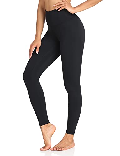 Colorfulkoala Frauen Butterweich hoch taillierte Yoga-Hose in voller Länge Leggings (M, Schwarz) von Colorfulkoala