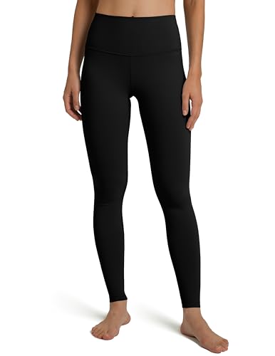 Colorfulkoala Dreamlux Damen-Workout-Leggings, hohe Taille, 63,5 cm / 71,1 cm Schrittlänge, Yogahose, Schwarz, X-Klein von Colorfulkoala