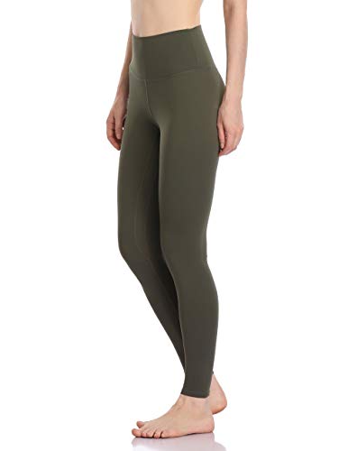 Colorfulkoala Frauen Butterweich hoch taillierte Yoga-Hose in voller Länge Leggings (L, Olive Grün) von Colorfulkoala