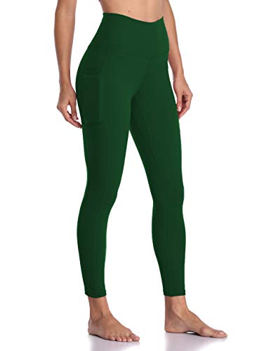 Colorfulkoala 7/8 Leggings Damen mit Taschen High Waist Sportleggings Blickdicht Scrunch Bauchweg Yogahose Sporthose, Wald Grün, S von Colorfulkoala