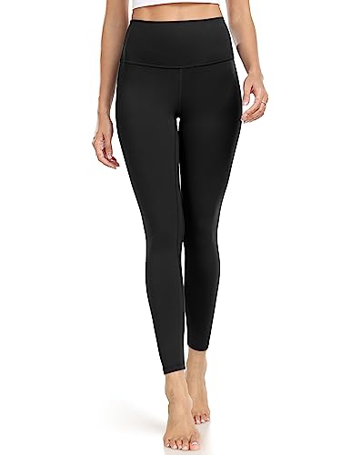 Colorfulkoala Women's High Waisted Tummy Control Workout Leggings 7/8 Length Ultra Soft Yoga Pants 25" (L, Black) von Colorfulkoala