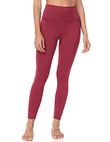 Colorfulkoala Sportleggings für Damen High Waist Leggins 7/8 Blickdicht Scrunch Bauchweg Sporthose Yogahose, Rot, S von Colorfulkoala