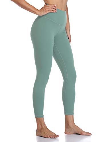 Colorfulkoala Sportleggings für Damen High Waist Leggins 7/8 Blickdicht Scrunch Bauchweg Sporthose Yogahose, Anthrazit Grün, XL von Colorfulkoala