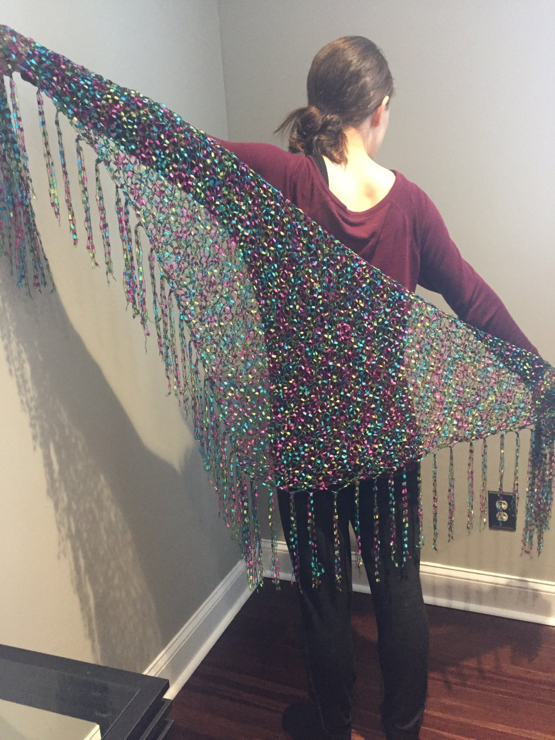 Frauen Bunte Leiter Garn Dreieck Schal, Schal von ColorfullyCreated