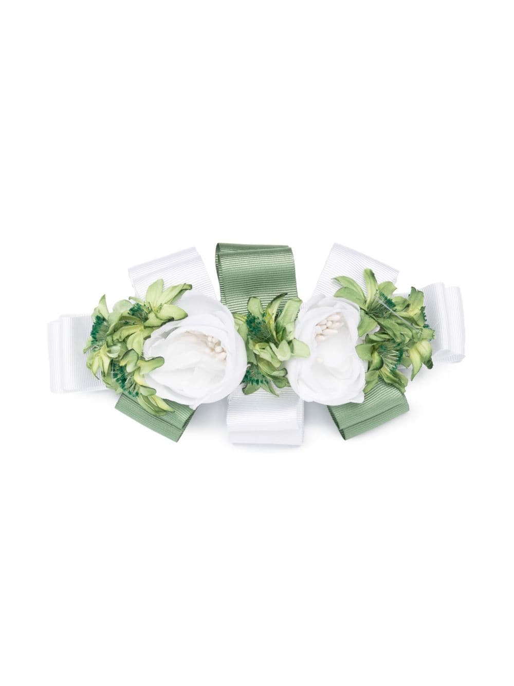 Colorichiari Haarspange mit Blumen-Applikation - Weiß von Colorichiari
