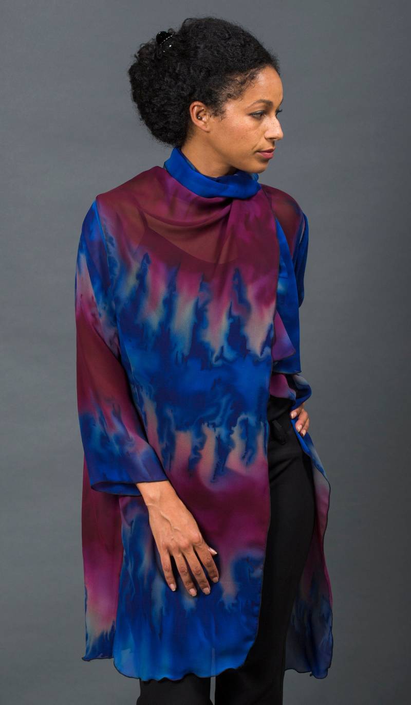 Jackenschal in Royal Und Kirsche #cmj006 von ColormuseArt