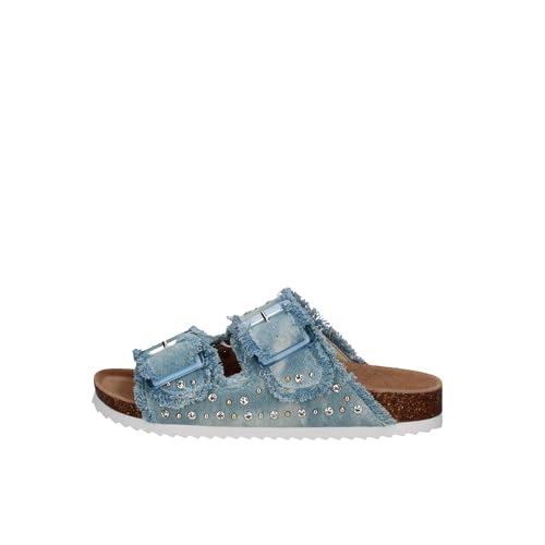 Colors Of California TWO BUCKLE DENIM SANDAL, Whi, 36 EU von Colors of California