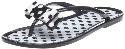 Colors of California Jelly Flip Flop with bow & pois HC.EJ001, Damen Sandalen/Fashion-Sandalen, Schwarz (BLA), EU 37 von Colors of California