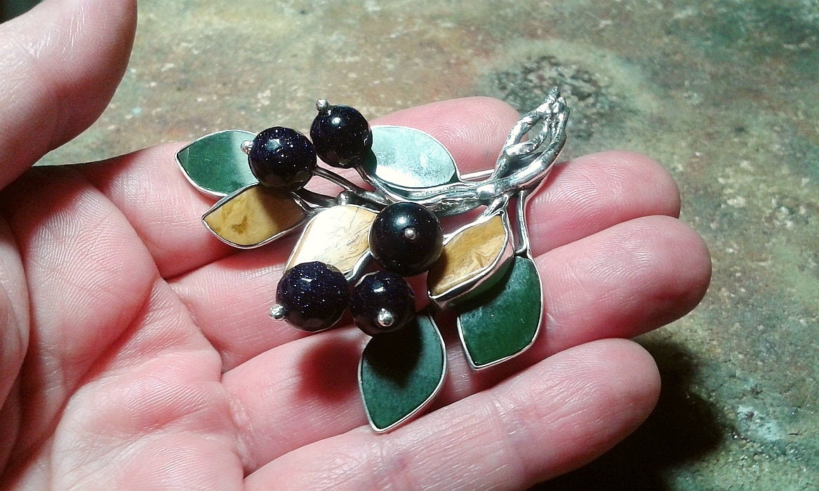 Beeren, Silber Brosche Beeren, Silber Brosche von ColorsByMaria