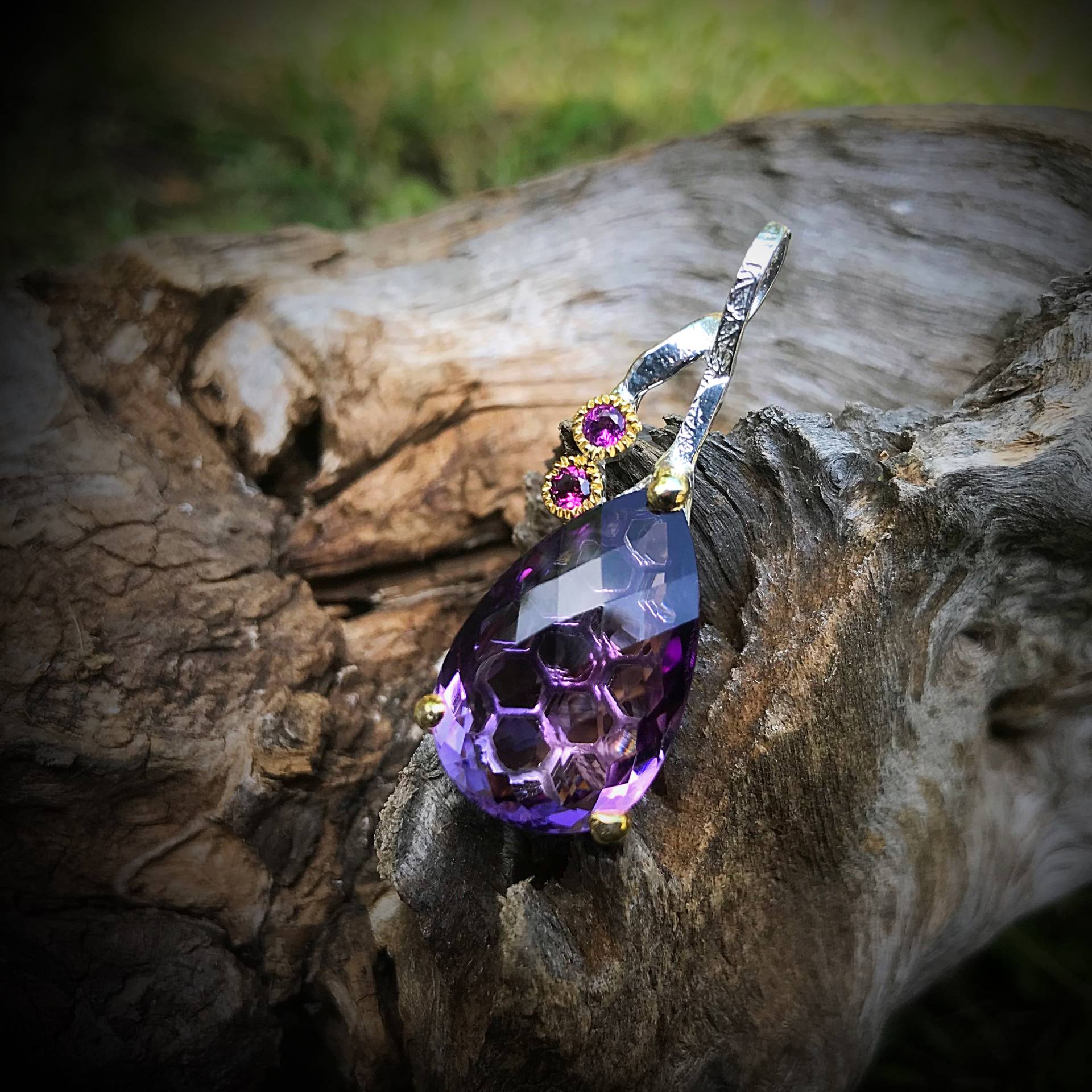 sterling Silber Amethyst Anhänger Halskette von ColorsOfEtnika