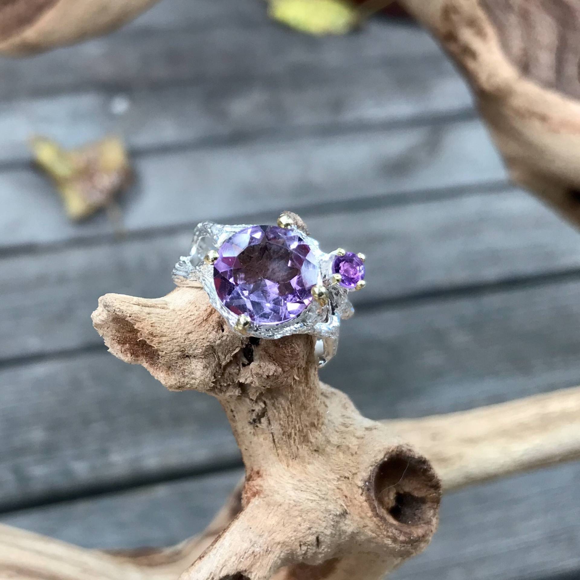 sterling Silber Bio Amethyst Ring 6 von ColorsOfEtnika