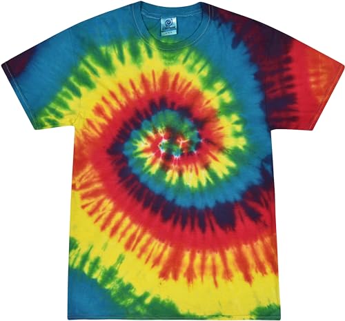 Colortone Unisex Batik Kinder T-Shirt 'Swirl' | 92-158 Mit Verschiedenen Mustern | Flower Power Kleidung Für Jungs Und Mädchen Aus Baumwolle | Handgefärbtes Design | Rainbow, 2Y (92) von Colortone