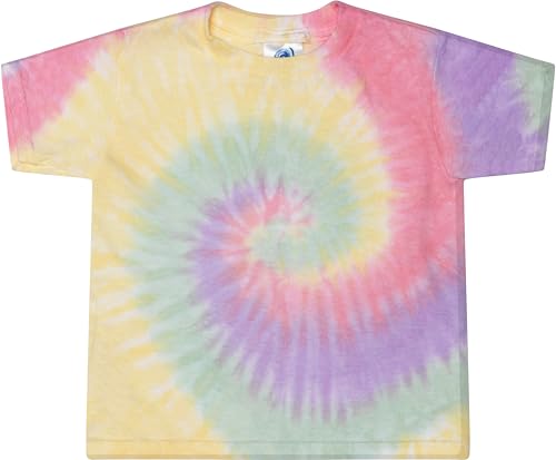 Colortone Unisex Batik Kinder T-Shirt 'Swirl' | 92-158 Mit Verschiedenen Mustern | Flower Power Kleidung Jungs Mädchen Aus Baumwolle | Handgefärbtes Design | Zen Rainbow, 3Y (98) von Colortone