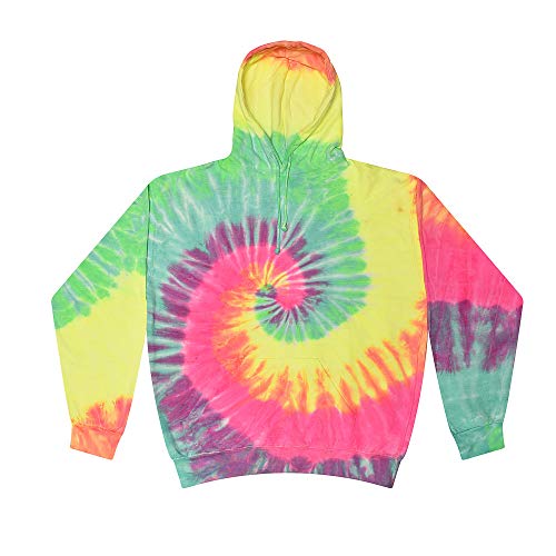 Colortone Unisex Batik Pullover 'Rainbow' | Hoodie Batik S - 3XL mit verschiedenen Mustern | Flower Power Kleidung Damen Herren aus Baumwolle | Handgefärbtes Batik Design | Minty Rainbow, XL von Colortone