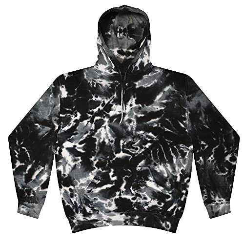 Colortone Unisex Batik Pullover 'Rainbow' | Hoodie Batik S - 3XL mit verschiedenen Mustern | Flower Power Kleidung Damen Herren aus Baumwolle | Handgefärbtes Batik Design | Multi Black, S von Colortone